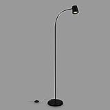 BRILONER - Lámpara de pie como decoración de salón y lámpara de lectura, Lámpara giratoria, Lámpara de salón, Interruptor de pie, Iluminación indirecta, Negro