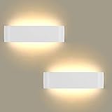Lightess 2pcs Moderno LED Lámpara de interior Apliques Pared Dormitorio Blanco cálido Iluminación Luz de aluminio 16W IP44 para el hogar Sala de estar Dormitorio Escaleras