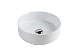 Lavabo Cilíndrico, Cerámica blanca, 12 x 36 cm (alto x diámetro), lavabo sobre encimera,para baños de sobreponer