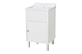 Negrari 5003PKCAM Mini lavadero de Resina de PVC para Exterior/Interior, con Mueble de Almacenamiento, L 42 x P 34 x H 80 cm, PP, Color Blanco, Small