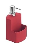 WENKO Dispensador de lavavajillas Festival rojo - Soft-Touch superficie Capacidad: 0.38 l, Cerámica Soft-Touch, Rojo, 10 x 10 x 18 cm