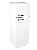 MaxxHome FrigorÃ­fico Refrigerador Retrofit - con congelador - cajÃ³n para verduras - 4 estantes de cristal - 215 l - Crema [Clase de eficiencia energÃ©tica E]