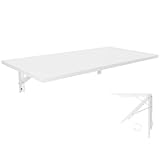 Mesa plegable de pared, 80 x 40 cm, color blanco, mesa de comedor, mesa de cocina, mesa de bar, mesa de pared, mesa de bar, mesa de pared, plegable, para montaje en pared, oficina, cocina, comedor