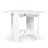 IDMarket – Mesa consola plegable EDI para 2-4 personas, madera, 103 x 76 cm, color blanco