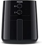 Philips Essential Airfryer - SartÃ©n de 4,1 L, Freidora Sin Aceite, TecnologÃ­a Rapid Air, AplicaciÃ³n De Recetas NutriU, Control De Tiempo Y Temperatura, Negra (HD9200/90)