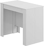 Mobelcenter - Mesa de Comedor Consola Extensible, Mesa para Salón recibidor o Cocina, Mesa Fuelle Extensible, Color Blanco Brillo (1011)