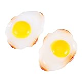 ULTECHNOVO 2 Uds Huevos Escalfados Simulados DecoraciÃ³n Hogar Juguetes para NiÃ±os NiÃ±os Juguetes De Comida Modelo De Comida De SimulaciÃ³n Huevo Escalfado DecoraciÃ³n Hogar DecoraciÃ³n