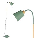 Anten Lámpara de lectura de pie E27, casquillo máx. 60 W, lámpara de pie giratoria para salón, dormitorio, estudio, lámpara de pie nórdico con altura de 159 cm, verde bosque (Sin bombilla)