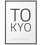 Papierschmiede® Póster coordinado Tokyo, A4 Póster de la ciudad como decoración de pared para living, dormitorio, cocina, comedor, Tokio capital de Japón, Cuadro sin marco
