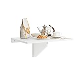 SoBuy FWT03-W Mesa Plegable de Pared Mesa para portátil Escritorio Mueble Infantil Mesa para Comer 60 x 40 x 6 cm ES