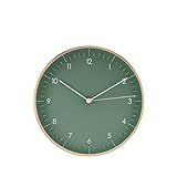LUUK LIFESTYLE Reloj de Pared de Cuarzo con Mecanismo silencioso y sin tictac, diseño nórdico y escandinavo, Idea de Regalo para un Nuevo hogar, decoración de Oficina, Color Verde Oscuro