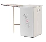 Mueble tabla de planchar multiusos Jolly de madera con puertas (blanco)