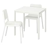 Tok Mark Traders MELLTORP/TEODORES Mesa y 2 sillas, color blanco, 75x75 cm, resistente y fÃ¡cil de cuidar. Conjuntos de comedor de hasta 2 plazas, mesas y escritorios, muebles ecolÃ³gicos