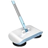 Jorzer Aspiradora Manual de barredora de la Alfombra del barrendero a Mano 3 en 1 Swarring Mop Sweeper Sweeper Aspiradora Herramienta de Limpieza para el hogar para trapear Azul