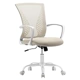 SONGMICS Office Chair, Beige Capuchino, 49 51 (96-104) cm