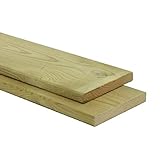 Gartenwelt Riegelsberger Tabla de madera de pino impregnada de 20 x 145 mm, longitud de 190 cm, madera de construcción de 4 lados, cepillada