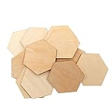 Piezas hexagonales de madera de haya de Healifty para manualidades y decoraciÃ³n de pinturas (50 piezas de 50 mm)