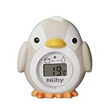 Nuby - Termómetro de baño para bebés con forma de pingüino - Pantalla fácil de leer - Sin BPA - Gris - Apto a partir de 0 meses