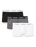 Calvin Klein Low Rise Trunk 3Pk 0000U2664G Boxer de Tiro bajo, Multicolor (White/B&W Stripe/Black), L (Pack de 3) para Hombre