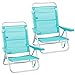 LOLAhome Pack de 2 sillas de Playa Convertibles en Cama de Aluminio y...