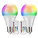 Bombillas LED [2 Piezas], RGBW 10W con Control Remoto, Regulable...