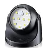 Proxinova Focos LED, Luz Exterior con Sensor de Movimiento,150 Lúmenes, Funciona con baterías, Esfera LED Extraíble 360° Rotación e inclinación, Foco LED compacto y Fácil de Montar