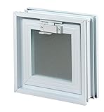 Ventana de ventilación para insertar en una pared de bloques de vidrio, ladrillo u hormigon | Dimensiones cm 24X24X8 | Sustituye 1 bloque de vidrio de 24x24x8 cm.| Unidad de venta 1 ventana
