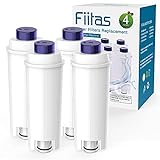 Fiitas DLSC002 Filtro Cafetera para Delonghi Magnifica s, Compatible con las Series ECAM, ESAM, ETAM y BCO (4 Piezas)
