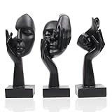 Suerhatcon Estatuas abstractas de 3 piezas para decoración del hogar, figuras de pensador, escultura moderna para el hogar, oficina, estante de libros, decoración de mesa de café