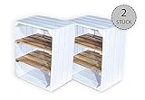 Vintage -MÃ¶bel24 - Juego de 2 cajas de fruta blancas con tabla intermedia transversal â€“ Cajas de madera como zapatero â€“ Shabby Chic â€“ 50 x 30 x 40 cm