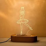 Transparent Gift LÃ¡mpara de Mesa 3D Led DiseÃ±o de Bailarina Personalizada - LÃ¡mpara de Metacrilato con Luz Nocturna - El Regalo Original de CumpleaÃ±os, Parejas, Mejores Amigos y NiÃ±os.