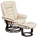 Flash Furniture Butaca de cuero giratoria con reposapiés, reclinable,...