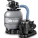 tillvex Depuradora Gris de Agua para Piscina 10 mÂ³/h - 5 Funciones de Filtrado - Bomba de Filtro de Arena con VÃ¡lvula