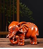 SHUBIAO Pera roja- Adorno de Elefante de Madera de sÃ¡ndalo Negro Arte Moderno Grabado a Mano Lindo Hogar Sala de Estar Oficina DecoraciÃ³n Estatua,2,M-12cm -4.71 in