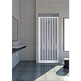 Cabina de ducha 70 cm modelo Jade extensible de PVC puerta Ãºnica con paneles semitransparentes apertura lateral fuelle color blanco
