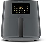 Philips Airfryer Essential XL Digital HD9280/60, freidora libre de aceite, 1.2 kg, tecnologï¿½a de aire rï¿½pido, 7 preajustes, gris