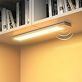 OUILA Luz LED Armario Magnética con Sensor Movimiento Luz Calida 3000K 36 LEDs 4 Modos Luz LED Adhesiva USB Recargable 1000mAh Luz Nocturna para Mesa de estudio, Escaleras, Cocina, Garaje-2 Piezas