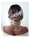 Unicra Diadema de flores de vid para novia y boda, accesorios para el cabello para mujeres y niÃ±as (plata)