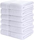 Utopia Towels Paquete de 6 Juego de Toallas de baÃ±o, 100% algodÃ³n Hilado en Anillo (60 x 120 CM) Mediana, Alta absorciÃ³n, Secado rÃ¡pido, Toallas de Hotel, SPA y baÃ±o de Primera Calidad (Blanco)