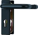 ABUS Racor KFG para puertas de protecciÃ³n contra incendios, con asa en ambos lados, placa de cubierta corta y con bordes, 21523, negra