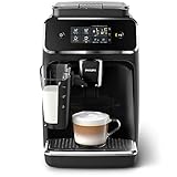 Philips Serie 2200 Cafetera Superautomática - Sistema de Leche LatteGo, 3 Variedades de Café, Pantalla Táctil Intuitiva, Negro Brillo (EP2231/40) [Clase de eficiencia energética A]