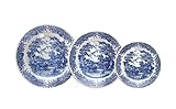 Tognana Old England - Juego de platos para 6 personas, 18 piezas, Stoneware, blanco y azul