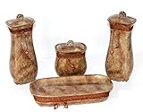 Juego DE TOCADOR - Accesorios auxiliares de Ceramica para el tocador Decorativo Vintage - 4 Piezas- Regalo Barato