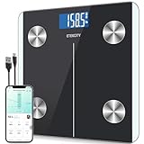 Etekcity - Báscula digital de peso corporal, Bluetooth inteligente, analizador de grasa corporal, 13 composiciones clave, 400 libras