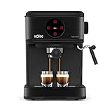 Solac CE4498 Taste Control - Cafetera espresso táctil, 20bar, Double Cream, Espresso y Cappuccino, 850W, parada automática, 1 o 2 cafés, Monodosis/molido, Vaporizador de acero inoxidable, 1.5 L, negra