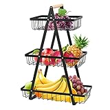 NA Cesta de frutas de 3 niveles, soporte para cuencos de frutas, cesta de pan, soporte de frutas desmontable para frutas, verduras, aperitivos en el hogar, oficina de cocina, con destornillador