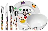 WMF Disney Mickey Mouse - Vajilla para niÃ±os 6 piezas, incluye plato, cuenco y cuberterÃ­a (tenedor, cuchillo de mesa, cuchara y cuchara pequeÃ±a) (WMF Kids infantil)