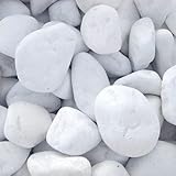 Vegara Stone Piedra Jardín Decoración Canto Rodado Blanco Puro (1, 6-10 cm)