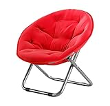 Folding Chairs Casa al Aire Libre Gran Luna Silla para Adultos/SillÃ³n de Sol/SillÃ³n reclinable/SillÃ³n/Plegable/Silla Redonda/SillÃ³n (Color : Red)