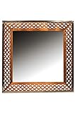 Espejo de pared oriental Marruecos de 87 cm de tamaÃ±o | Gran espejo de pasillo marroquÃ­ con marco de madera tallado a mano | Espejo de baÃ±o oriental vintage sin iluminaciÃ³n como decoraciÃ³n oriental